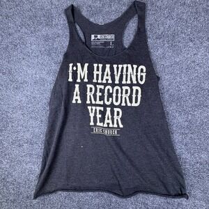Eric Church I'm Having A Record Year Tank Top Womens L Black Graphic Racerback